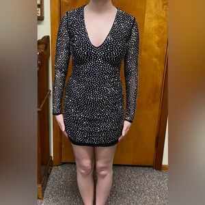 Elegant Black Studded Dress